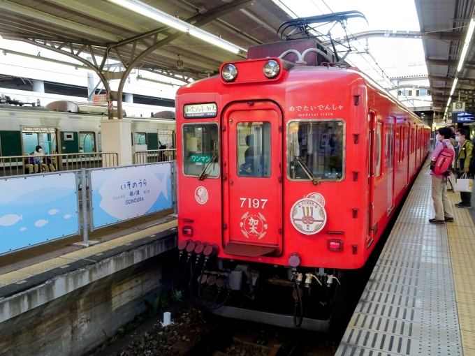 鉄道乗車記録の写真:列車・車両の様子(未乗車)(3)        「めでたい電車｢なな｣の加太行きです。」