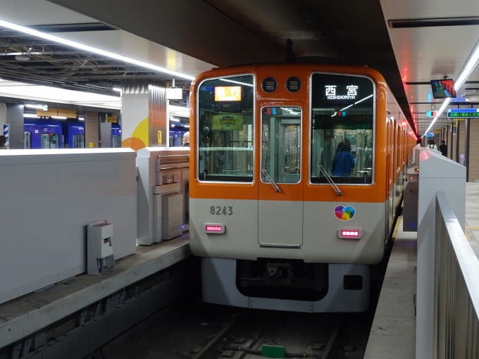 鉄道乗車記録の写真:乗車した列車(外観)(2)        「大阪梅田に着きました。昼ご飯の後、阪急大阪梅田駅まで移動です。」
