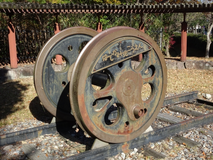 鉄道乗車記録の写真:旅の思い出(23)        「バスではじかみ池公園に行く途中で見つけた、車輪広場にあるD51の動輪です。」