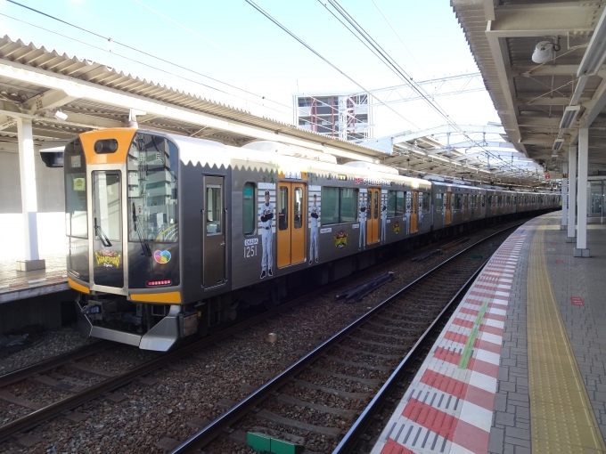 鉄道乗車記録の写真:列車・車両の様子(未乗車)(2)        「阪神タイガース日本一記念ラッピングの1201Fです。」