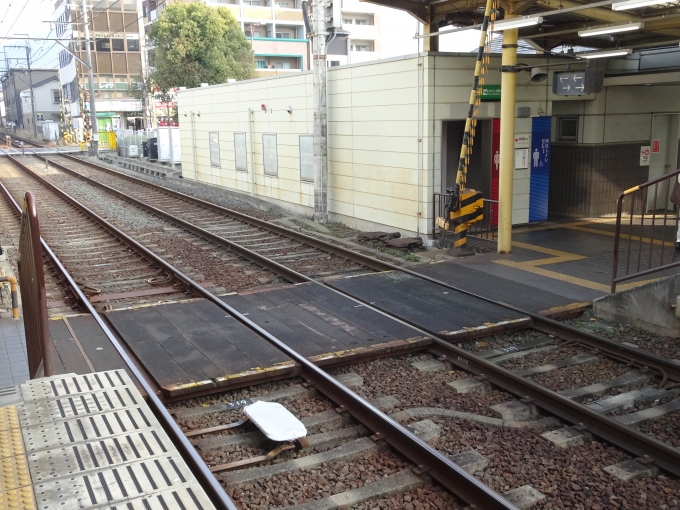 鉄道乗車記録の写真:駅舎・駅施設、様子(2)        「京阪山科駅の構内踏切です。」