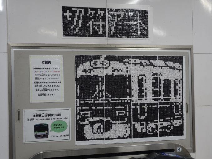 鉄道乗車記録の写真:旅の思い出(1)        「びわ湖浜大津駅で展示されている、切符アートです。」