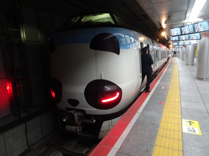 鉄道乗車記録の写真:乗車した列車(外観)(8)        「大阪駅(うめきたエリア)に着きました。」