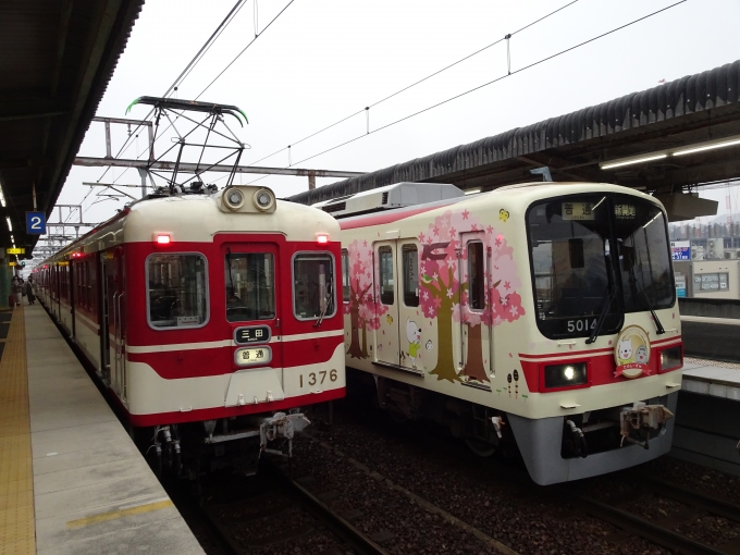 鉄道乗車記録の写真:列車・車両の様子(未乗車)(2)        「｢たのし~ずん｣と1370系の並びです。」