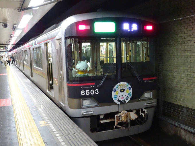 鉄道乗車記録の写真:乗車した列車(外観)(1)        「神戸電鉄開業95周年記念のヘッドマーク付きの編成が来たので、これに乗りました。」