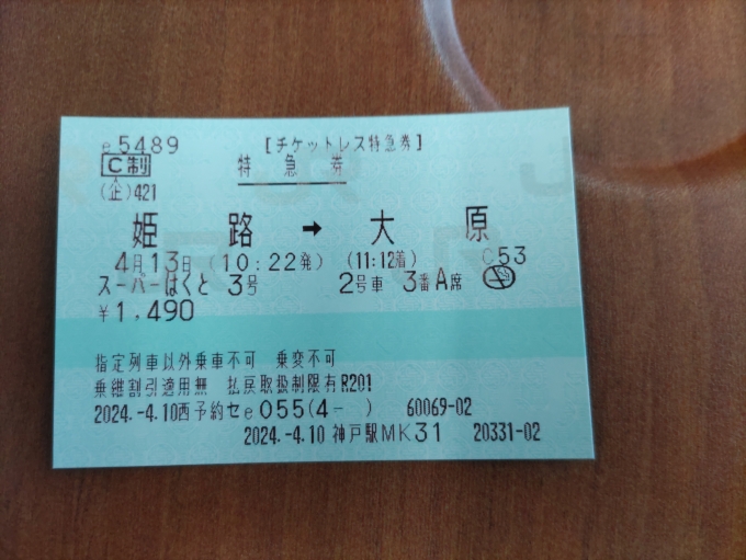 鉄道乗車記録の写真:きっぷ(2)        「｢スーパーはくと3号｣の特急券です。」