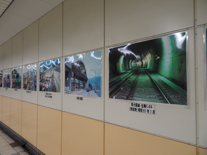 鉄道乗車記録の写真:旅の思い出(3)        「長田駅の改札内の壁に展示している、｢地下鉄中央線｣と｢近鉄けいはんな線｣の写真です。(其の弐)」