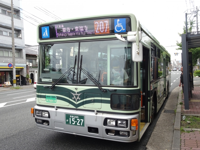 鉄道乗車記録の写真:旅の思い出(4)        「四条河原町から七条大宮までこの京都市営バスに乗りました。バスまつり会場の梅小路公園まで少し歩くことになりました。」