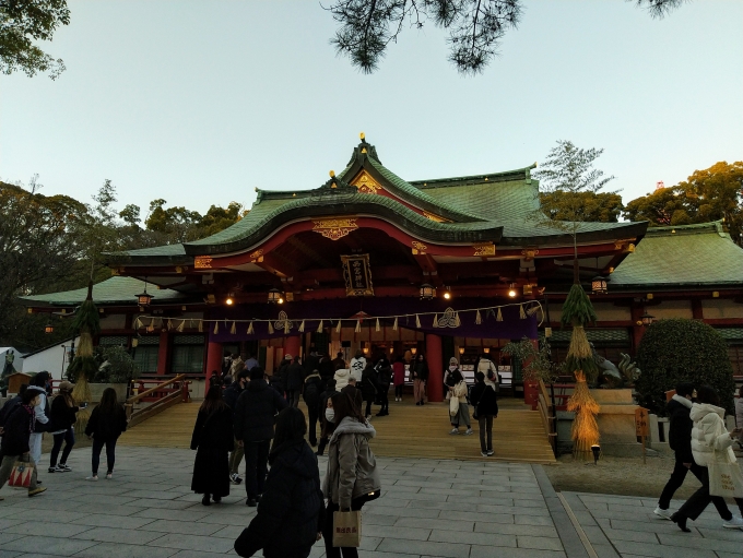 鉄道乗車記録の写真:旅の思い出(1)        「西宮神社の本殿です。」