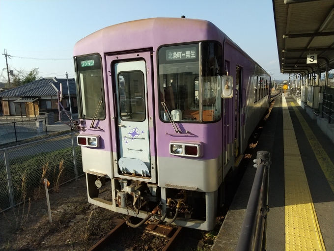 鉄道乗車記録の写真:乗車した列車(外観)(1)        「粟生駅で接続待ちをするフラワ2000-3です。」