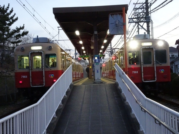 鉄道乗車記録の写真:駅舎・駅施設、様子(5)        「月並みではありますが、東鳴尾駅の交換シーンです。」