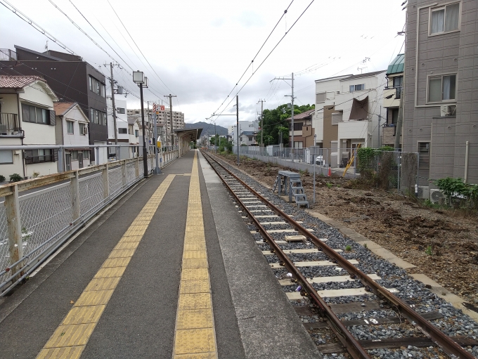 鉄道乗車記録の写真:駅舎・駅施設、様子(10)        「和田岬駅の全景です。右側の広いところは
機回し線がありました。(客車時代の末期は、DE10のプッシュプルでしたが)」