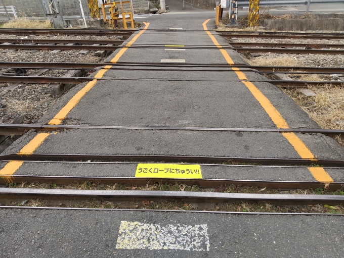 鉄道乗車記録の写真:旅の思い出(7)        「中間地点の踏切です。複々線のケーブルの踏切は、日本でここだけだと思います。」