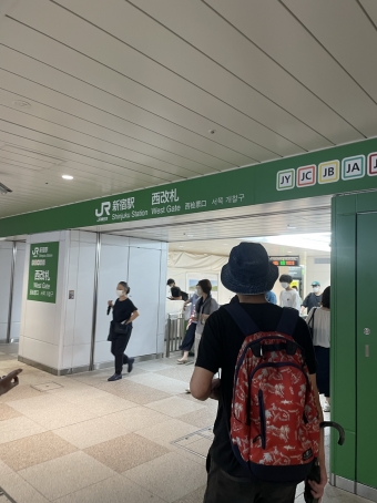 新宿駅から品川駅の乗車記録(乗りつぶし)写真