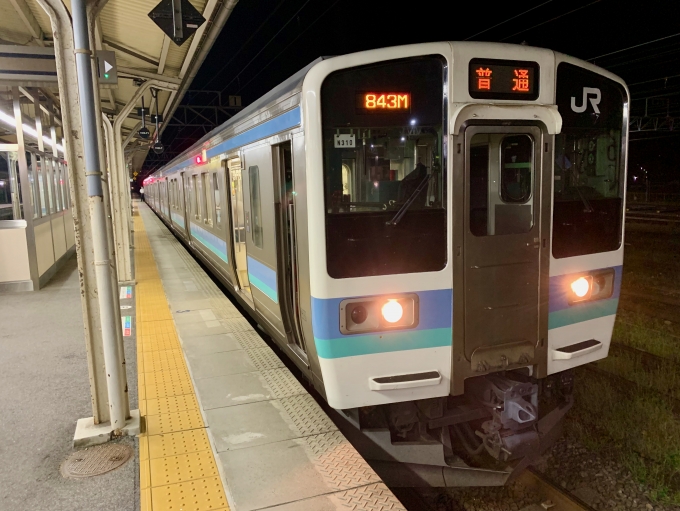 鉄道乗車記録の写真:乗車した列車(外観)(1)     「松本行の最終列車に乗車。」