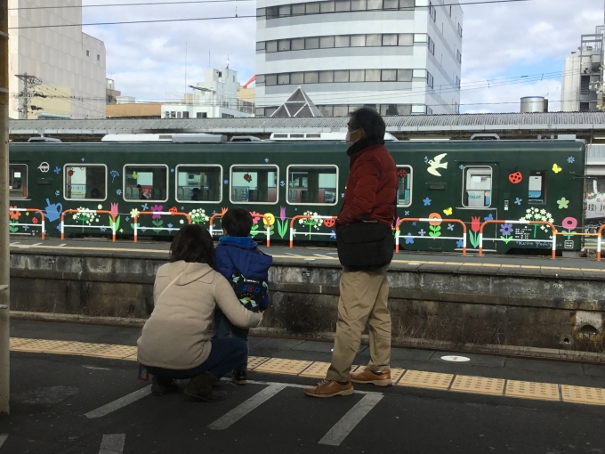 鉄道乗車記録の写真:列車・車両の様子(未乗車)(1)          「掛川駅で天竜川鉄道の車両と親達」