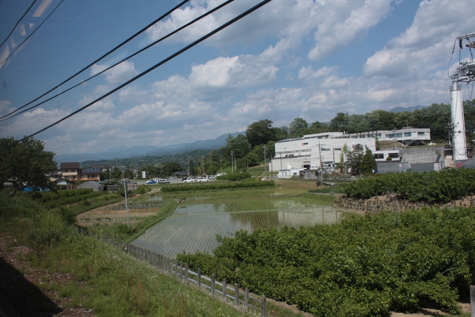 鉄道乗車記録の写真:車窓・風景(17)        「駄科駅付近の旭松食品工場」