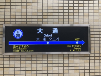 大通駅から新道東駅の乗車記録(乗りつぶし)写真