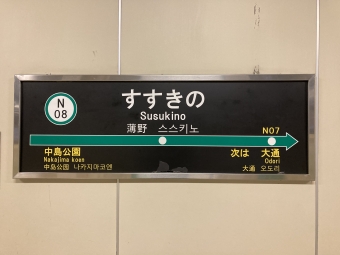 新道東駅から豊水すすきの駅の乗車記録(乗りつぶし)写真