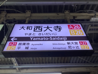 大和西大寺駅から布施駅の乗車記録(乗りつぶし)写真