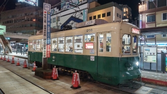 浦上駅前停留場から長崎駅前停留場の乗車記録(乗りつぶし)写真