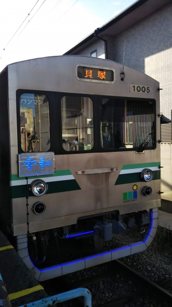 石才駅から貝塚駅の乗車記録(乗りつぶし)写真