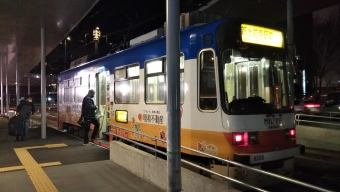 熊本駅前停留場から辛島町停留場の乗車記録(乗りつぶし)写真