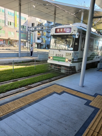 熊本駅前停留場から通町筋停留場の乗車記録(乗りつぶし)写真