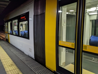 越中中島駅から地鉄ビル前停留場の乗車記録(乗りつぶし)写真