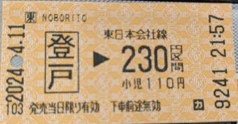登戸駅から立川駅の乗車記録(乗りつぶし)写真