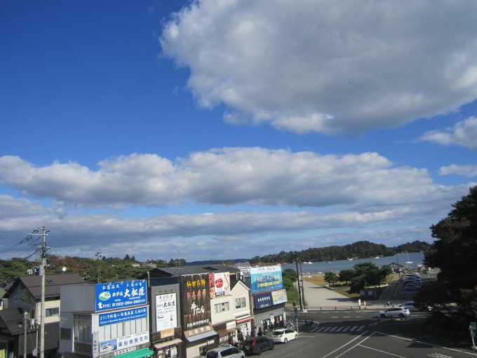 鉄道乗車記録の写真:車窓・風景(4)        「松島海岸駅のホーム脇に設置されている展望デッキからの眺望」