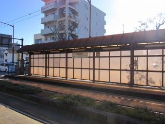 駅前停留場から市役所前停留場の乗車記録(乗りつぶし)写真