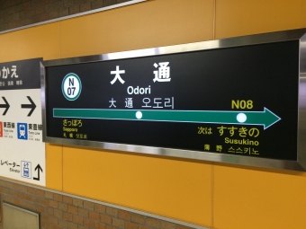 大通駅 写真:駅名看板