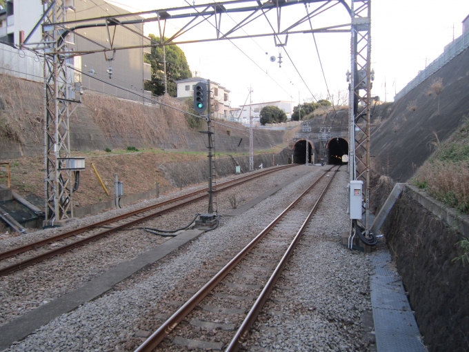 鉄道乗車記録の写真:駅舎・駅施設、様子(1)        「善行駅に隣接するトンネル_1」