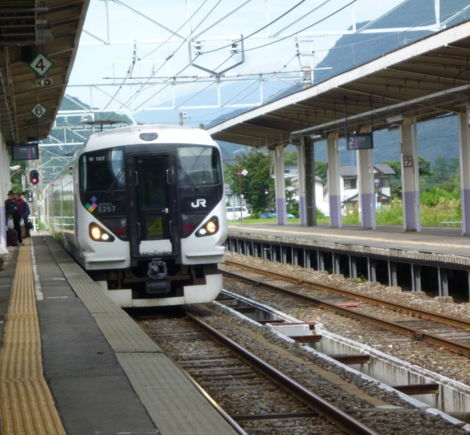 鉄道乗車記録の写真:乗車した列車(外観)(1)        「E257系 あずさ南小谷行き」