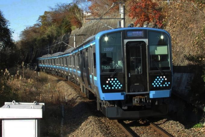 鉄道乗車記録の写真:列車・車両の様子(未乗車)(1)        「この日は相模線の新車(E131系500番台)に乗りにいきました。

上溝駅にて一旦下車し、秋冬の風景を重ねて(？)撮りました」