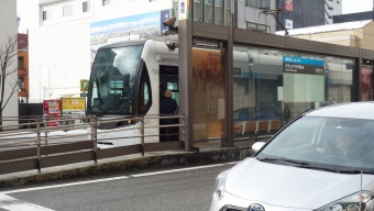 富山駅停留場からグランドプラザ前停留場の乗車記録(乗りつぶし)写真