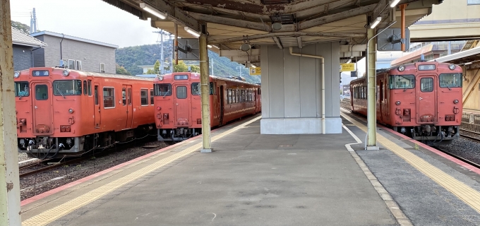 鉄道乗車記録の写真:駅舎・駅施設、様子(3)        「山口駅にはこれに写っていない下り列車も含めてキハ４０がたくさん居ました！」