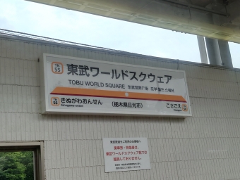 東武ワールドスクウェア駅 写真:駅名看板