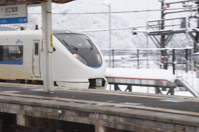 鉄道乗車記録の写真:列車・車両の様子(未乗車)(4)        「近江塩津に到着しました。
ここで1時間ほどの空き時間があったので同行者数名の間で681/683の撮影会が始まりました。」