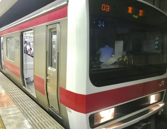 越中島駅から東京駅の乗車記録(乗りつぶし)写真