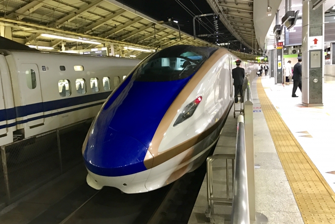 鉄道乗車記録の写真:乗車した列車(外観)(1)          「東京駅到着後に乗車編成を撮影。」