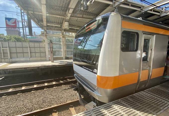 鉄道乗車記録の写真:乗車した列車(外観)(1)          「武蔵境駅に到着した乗車列車」