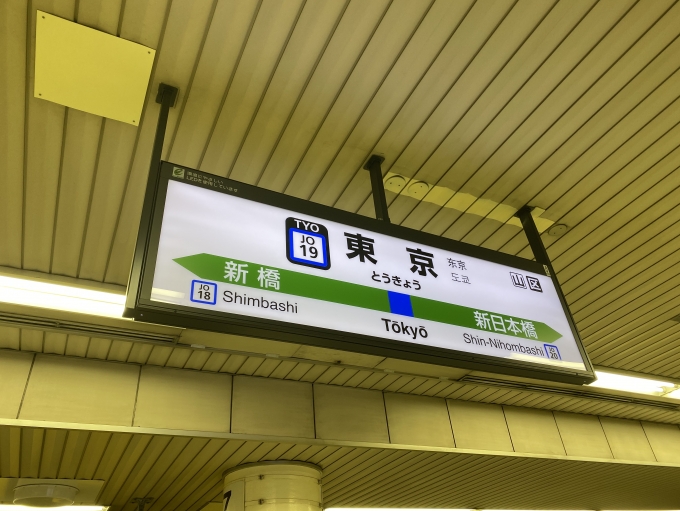 鉄道乗車記録の写真:駅名看板(2)        「東京駅から乗車。」
