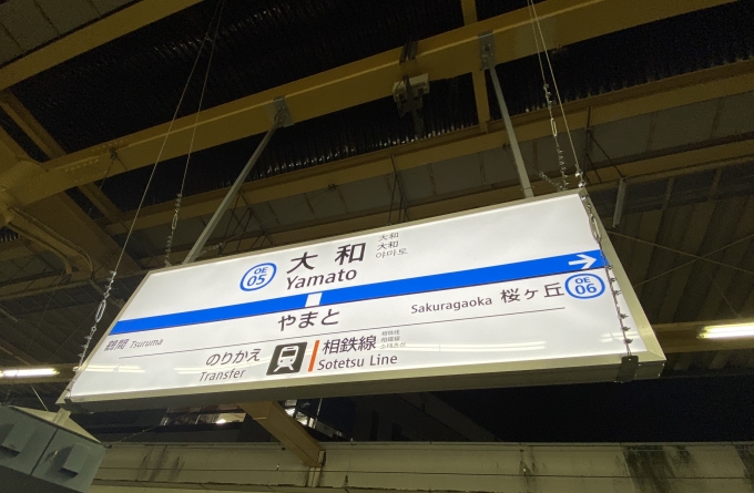 鉄道乗車記録の写真:駅名看板(3)        「大和駅から乗車。」