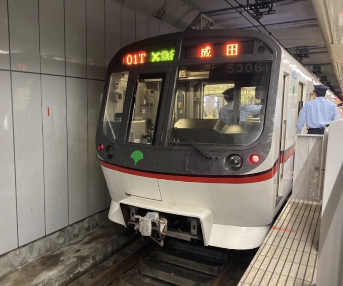 鉄道乗車記録の写真:乗車した列車(外観)(1)          「羽田空港で出発待機中の乗車列車。」