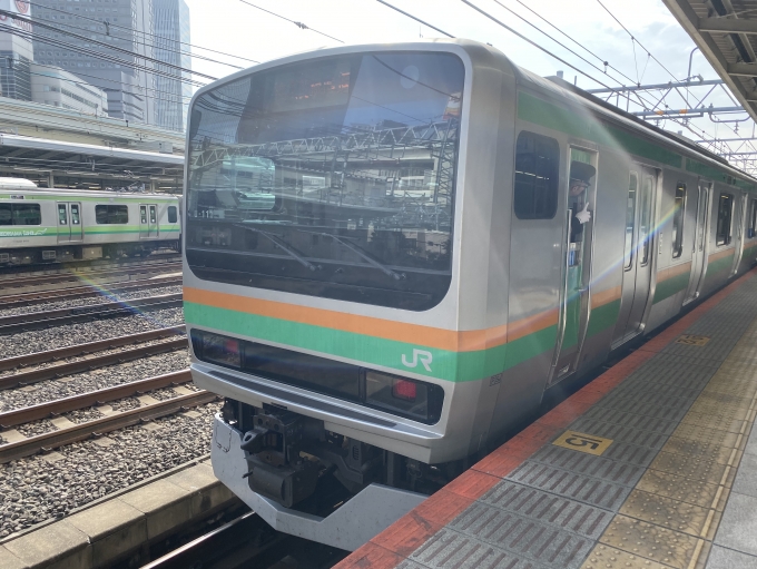 鉄道乗車記録の写真:乗車した列車(外観)(1)          「横浜駅に到着した乗車列車。」