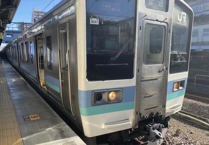 鉄道乗車記録の写真:乗車した列車(外観)(1)          「高尾駅で出発待機中の乗車列車。」