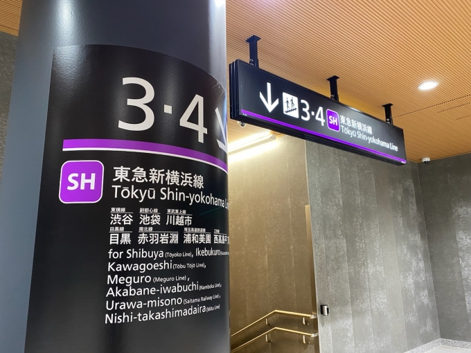 鉄道乗車記録の写真:駅舎・駅施設、様子(11)        「新横浜改札内における東急線の案内。」