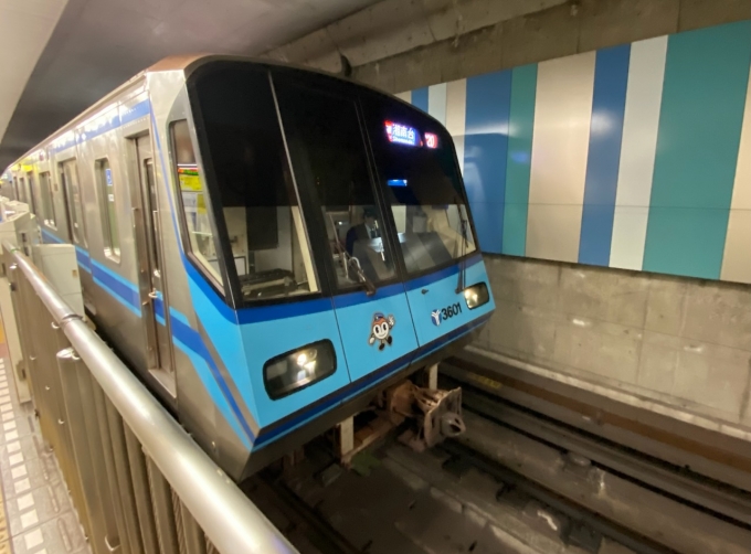 鉄道乗車記録の写真:乗車した列車(外観)(1)          「新横浜駅で出発待機中の乗車列車。」